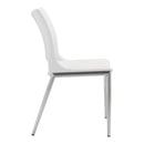  Zuo Ace 101279 Dining Chair - White & Silver IMAGE 2