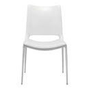  Zuo Ace 101279 Dining Chair - White & Silver IMAGE 3