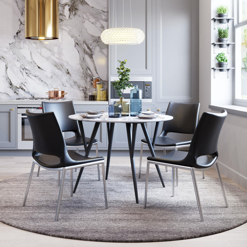  Zuo Ace 101280 Dining Chair - Black & Silver IMAGE 8
