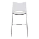  Zuo Ace 101283 Barstool - White & Silver IMAGE 4