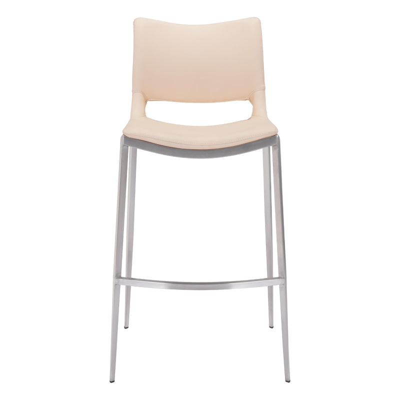  Zuo Ace 101285 Barstool - Light Pink & Silver IMAGE 3