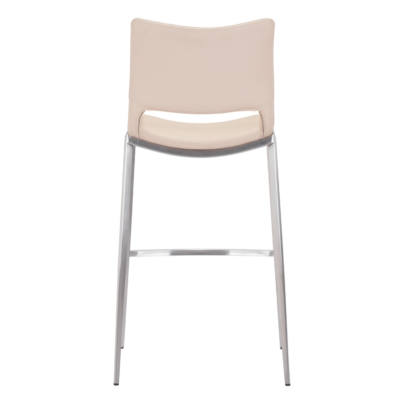  Zuo Ace 101285 Barstool - Light Pink & Silver IMAGE 4
