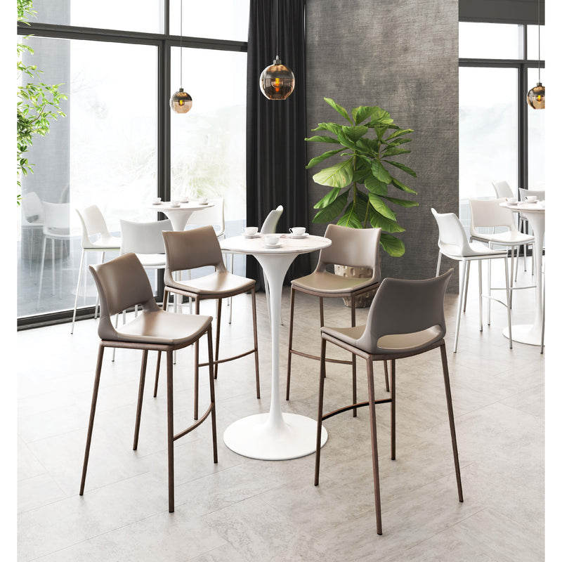  Zuo Ace 101286 Barstool - Brown & Walnut IMAGE 9