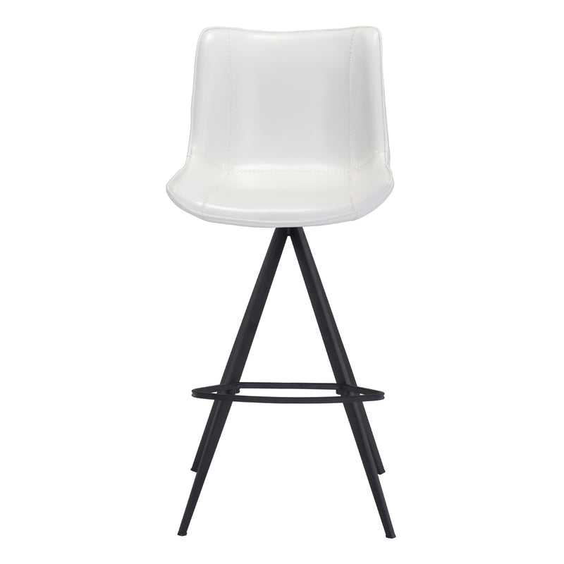 Zuo Aki 101287 Barstool - White & Black IMAGE 3