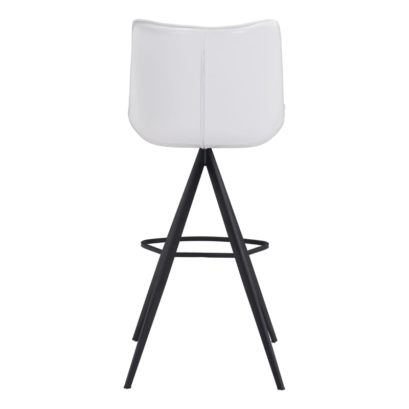  Zuo Aki 101287 Barstool - White & Black IMAGE 4