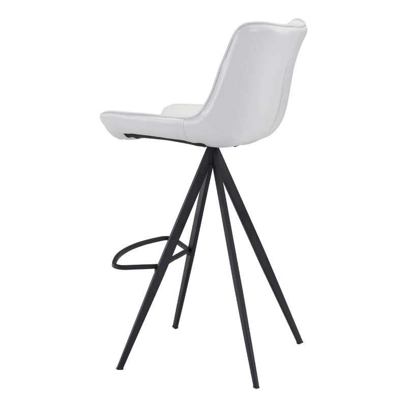  Zuo Aki 101287 Barstool - White & Black IMAGE 5