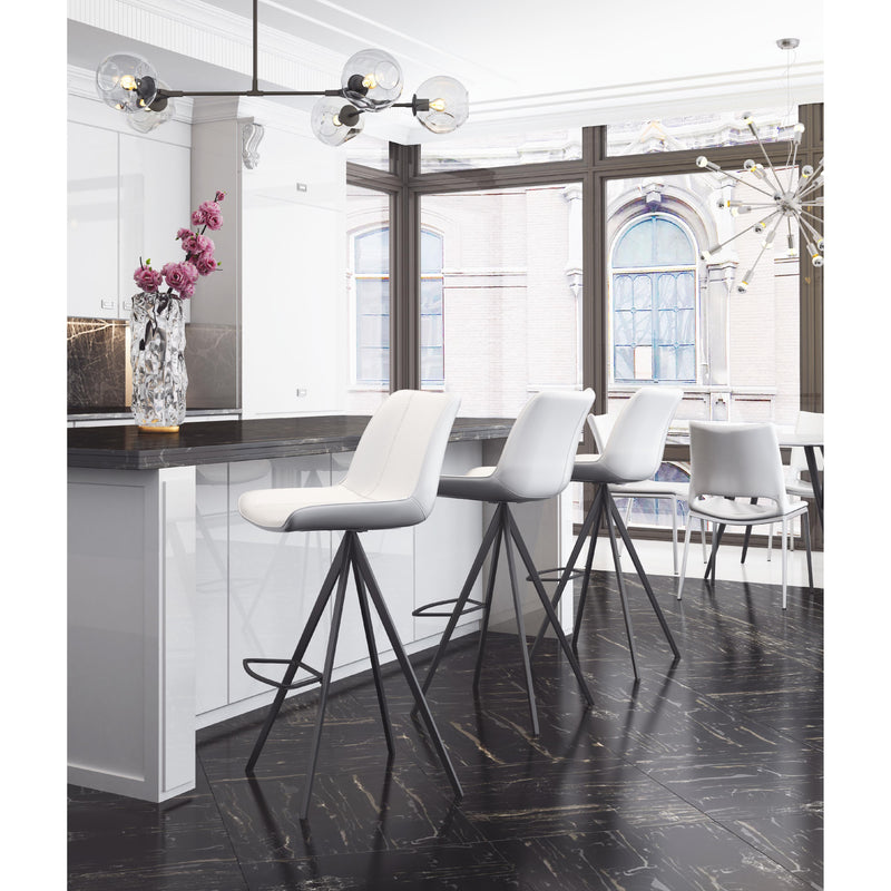  Zuo Aki 101287 Barstool - White & Black IMAGE 7