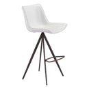  Zuo Aki 101288 Barstool - White & Walnut IMAGE 1
