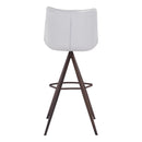  Zuo Aki 101288 Barstool - White & Walnut IMAGE 4