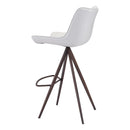  Zuo Aki 101288 Barstool - White & Walnut IMAGE 5