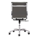  Zuo Lider Plus 215233 Armless Office Chair - Grey IMAGE 4
