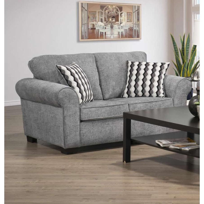 Minhas Furniture Stationary Fabric Loveseat AB1005CG-02-MK020-2 IMAGE 1