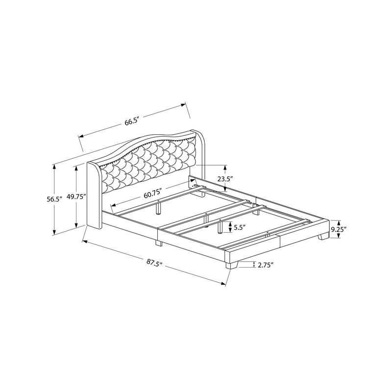 Monarch Queen Upholstered Panel Bed I 5966Q IMAGE 5