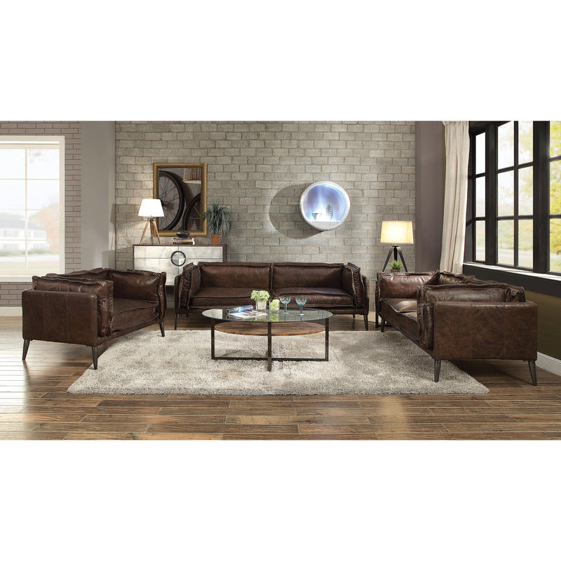 Acme Furniture Porchester Stationary Leather Loveseat 52481 IMAGE 2