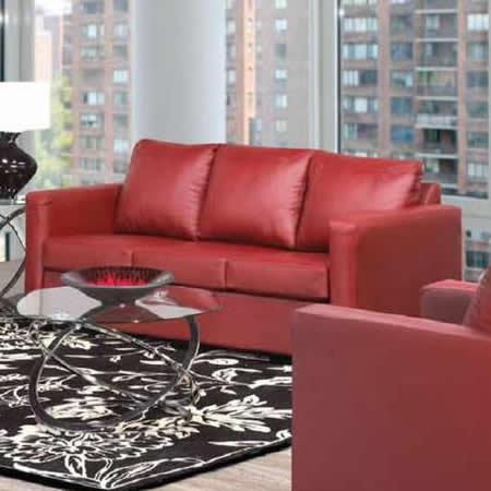 Aman Furniture Stationary Leather-Match Sofa 1231 Sofa IMAGE 1