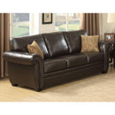 AC Pacific Corporation Louis Stationary Fabric and Leather Look Sofa Louis-BRN-S IMAGE 1
