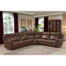AC Pacific Corporation Clark Reclining Fabric and Leather Look 6 pc Sectional CLARK-6PC-SECTIONAL IMAGE 1