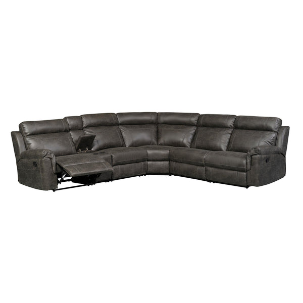 AC Pacific Corporation Clark Reclining Leather Look 6 pc Sectional CLARK-6OC-SEC-DG IMAGE 1