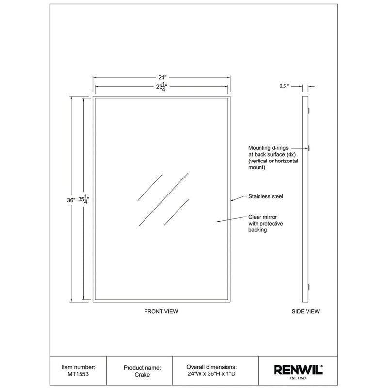  Renwil Crake MT1553 Vanity Mirror IMAGE 4