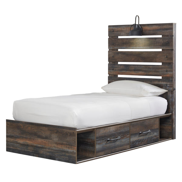 Signature Design by Ashley Drystan B211B8 Twin Panel Bed with 2 Storage Drawers IMAGE 1