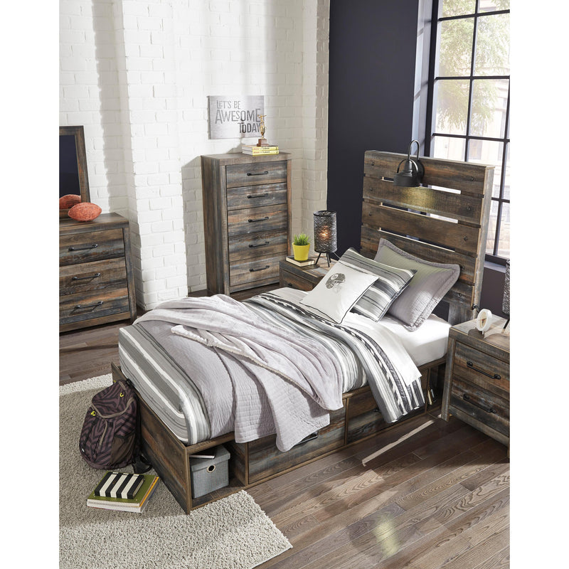 Signature Design by Ashley Drystan B211B8 Twin Panel Bed with 2 Storage Drawers IMAGE 4