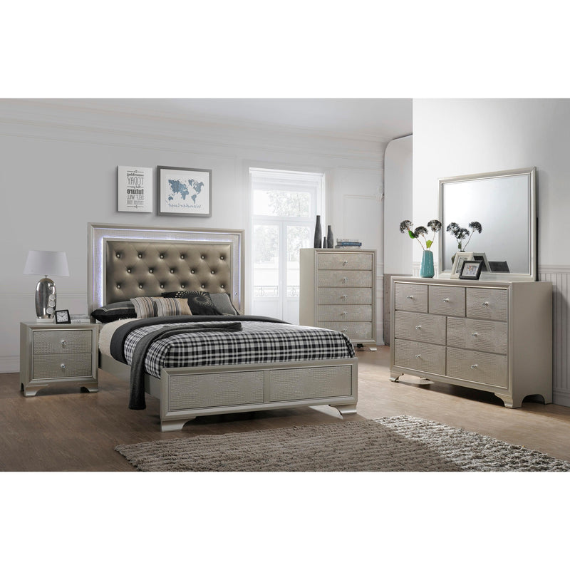 Crown Mark Lyssa California King Upholstered Panel Bed B4300-K-HBFB/B4300-CK-RAIL IMAGE 3