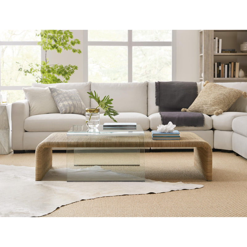 Hooker Furniture 1672-80210-80 Amani Rope and Glass Cocktail Table IMAGE 3