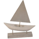 Sagebrook Home 13510-01 Wood /Silver Sailboat on Stand IMAGE 1