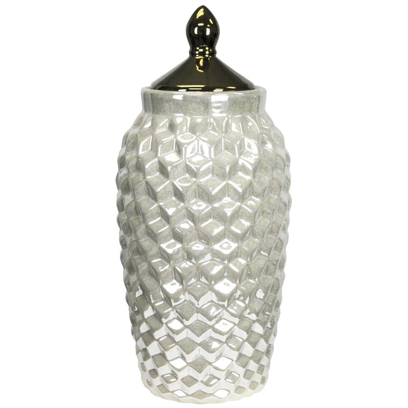 Sagebrook Home VC10365-01 Gold Lidded Pearlescent Jat 16" IMAGE 1