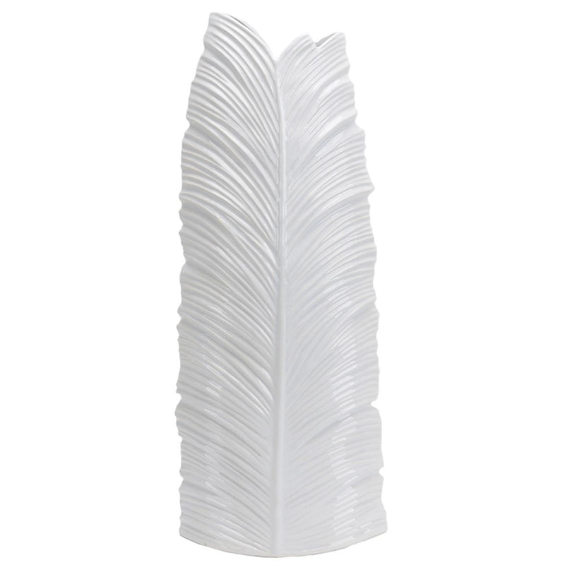 Sagebrook Home 13731-01 White Leaf Vase 30.5" IMAGE 1