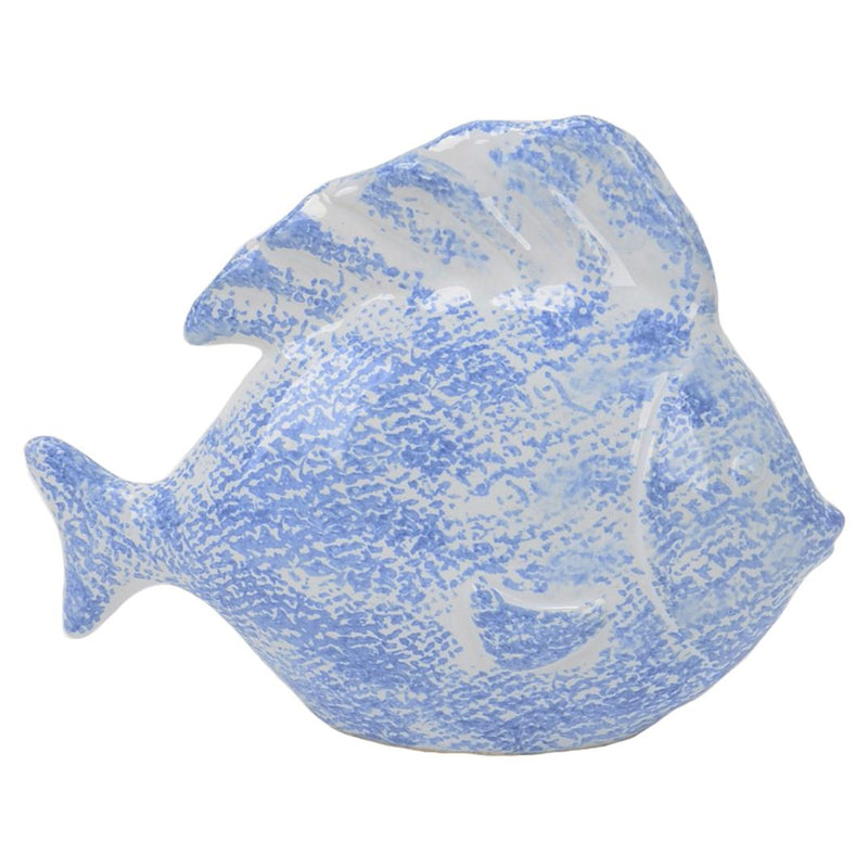 Sagebrook Home 13733-05 Light Blue/White Ceramic Fish 8" IMAGE 1
