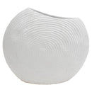 Sagebrook Home 13737-02 Flat Round Matte White Vase 10.5" IMAGE 1