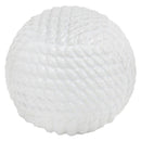 Sagebrook Home 13727-02 White Ceramic Rope Orb 5.75" IMAGE 1