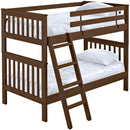 Crate Designs Furniture B4705TQ Mission Style Extra-Long Tall Bunk Bed - Brindle IMAGE 1