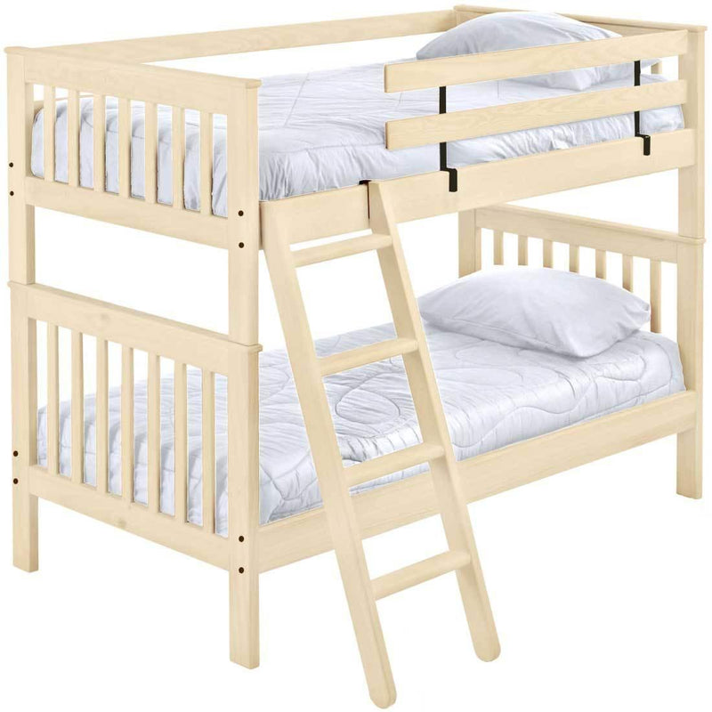 Crate Designs Furniture U4705Q Mission Style Extra-Long Bunk Bed - Unfinished IMAGE 1