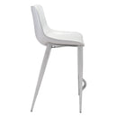  Zuo Magnus 101408 Counter Stool - White & Silver IMAGE 2
