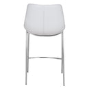  Zuo Magnus 101408 Counter Stool - White & Silver IMAGE 4
