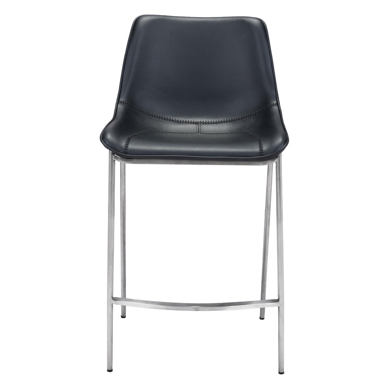  Zuo Magnus 101409 Counter Stool - Black & Silver IMAGE 3