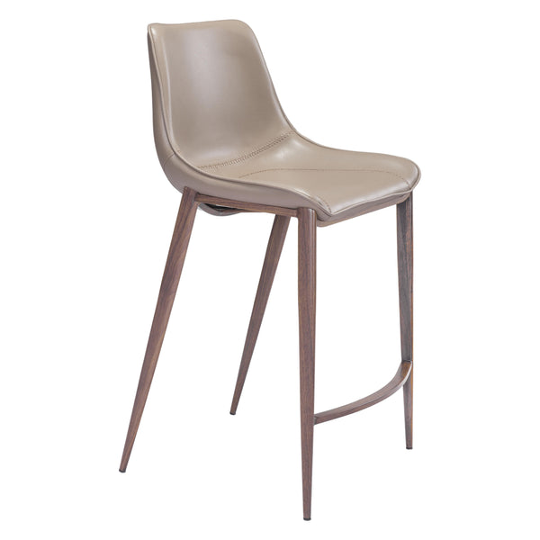  Zuo Magnus 101410 Counter Stool - Brown & Walnut IMAGE 1