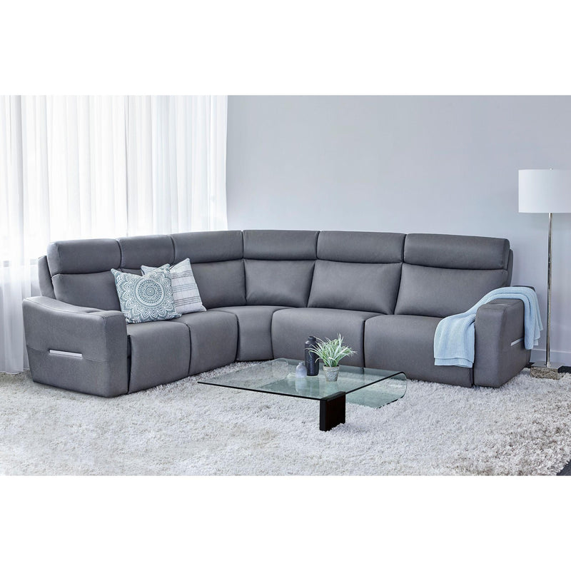 Elran Audrey Reclining 5 pc Sectional Audrey 4050-AR 5 pc Reclining Sectional - Blue IMAGE 2