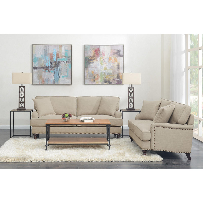  Elements International Abby UBB082200E Loveseat - Heirloom Natural/Linen IMAGE 5