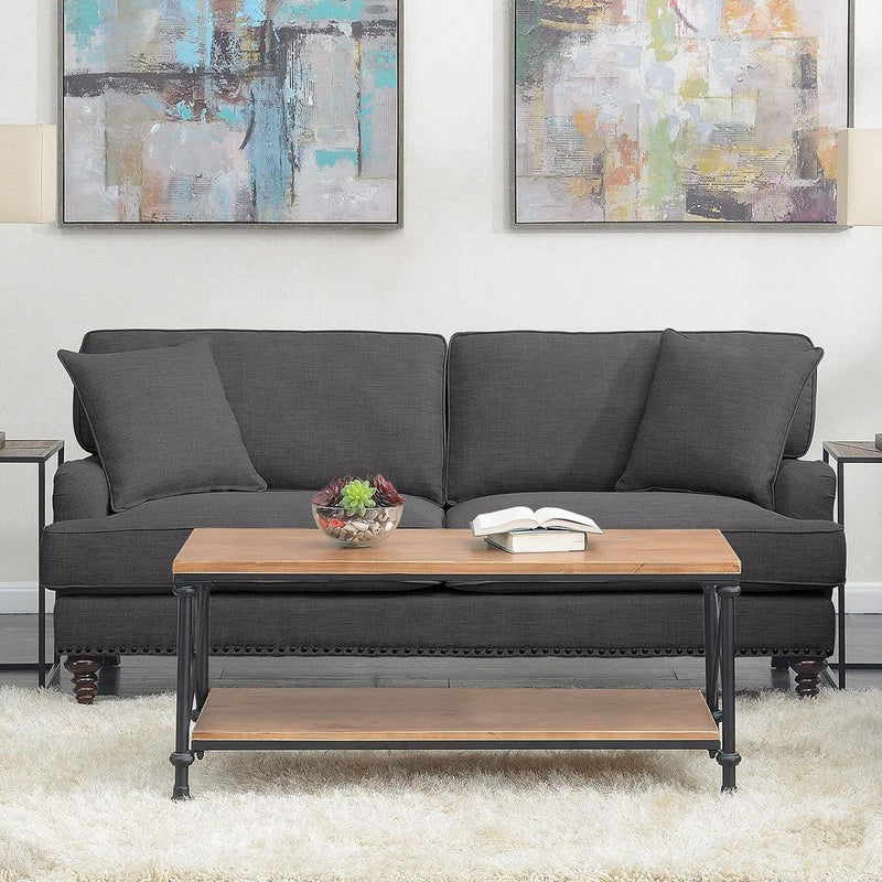  Elements International Abby UBB090300E Sofa - Heirloom Charcoal IMAGE 1