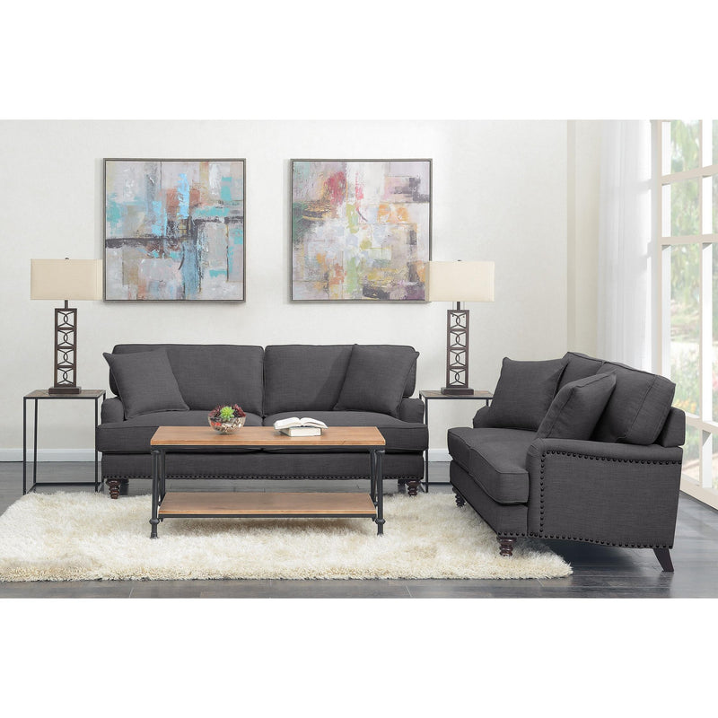  Elements International Abby UBB090200E Loveseat - Heirloom Charcoal IMAGE 2