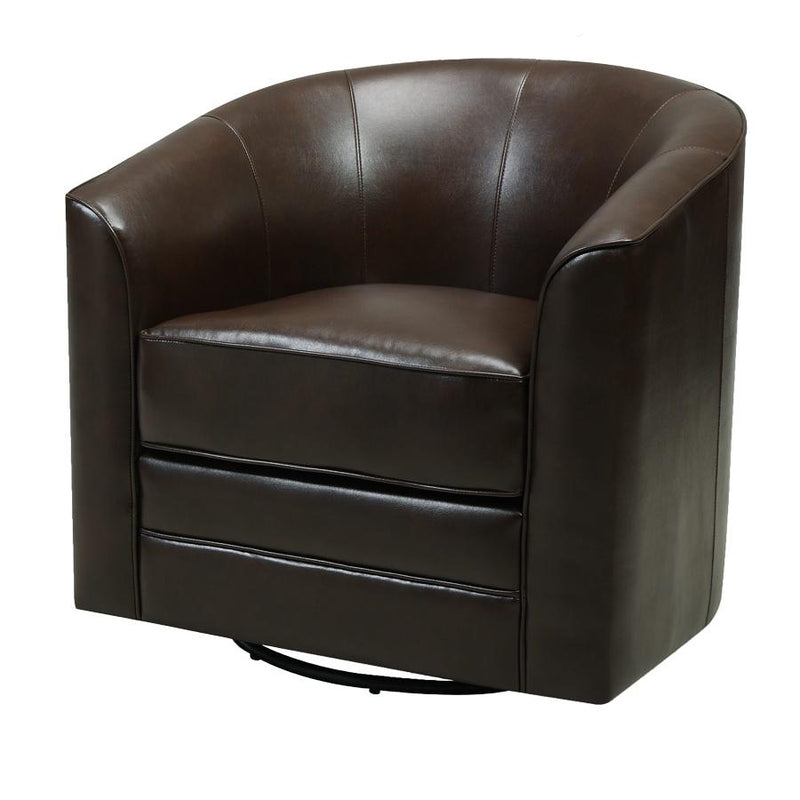 Emerald Home Furnishings Milo Swivel Bonded Leather Accent Chair U5029C-04-65A IMAGE 1