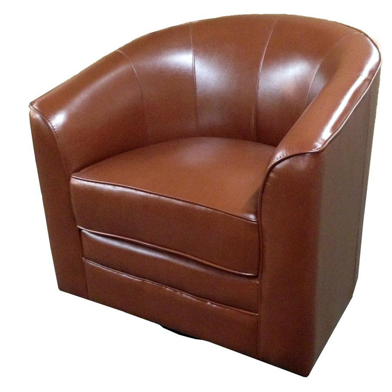 Emerald Home Furnishings Milo Swivel Bonded Leather Accent Chair U5029C-04-75A IMAGE 1