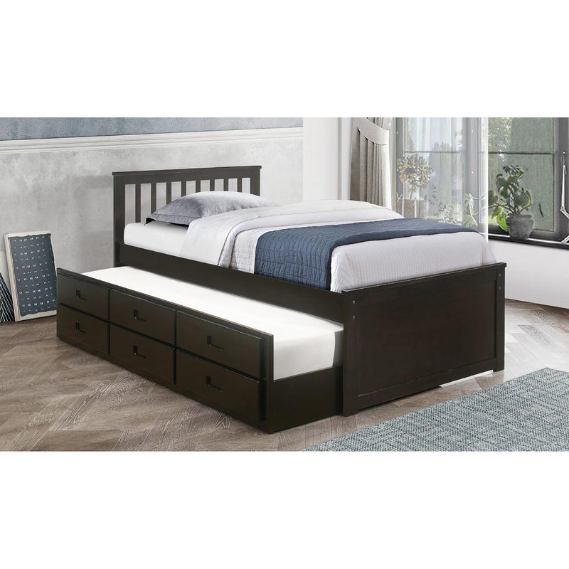  IFDC IF-300E Single/Single Captain Bed - Espresso IMAGE 1