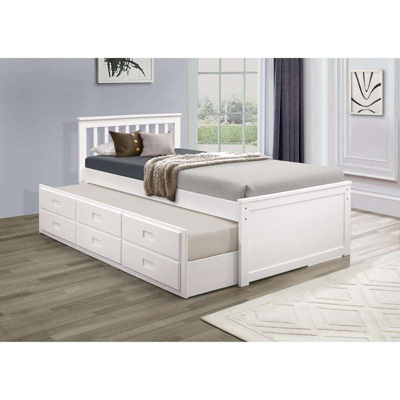  IFDC IF-300W Single/Single Captain Bed - White IMAGE 1