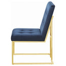 Coaster Furniture Cisco 192493 Velvet Upholstered Dining Side Chair - Gold (Set of 2) IMAGE 4