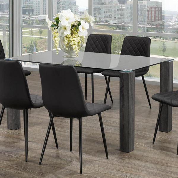 IFDC Dining Table with Glass Top T-1449 IMAGE 1