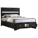  Coaster Furniture Miranda 206361F 51-inch Wood Full Storage Panel Bed - Black IMAGE 2